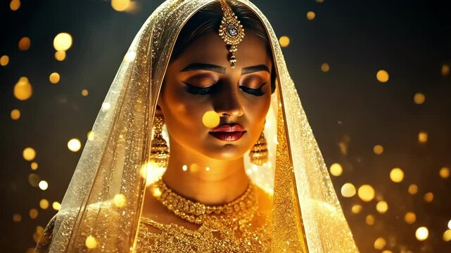 Golden elegance during karva chauth celebration