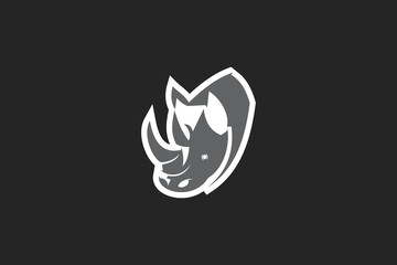 Obraz premium rhinos icon Logo Vector Illustration. Suitable for business company, modern company, sport logo, etc.