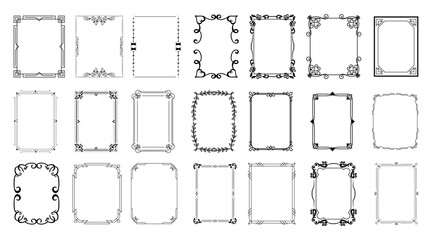 vector frames black on a white background