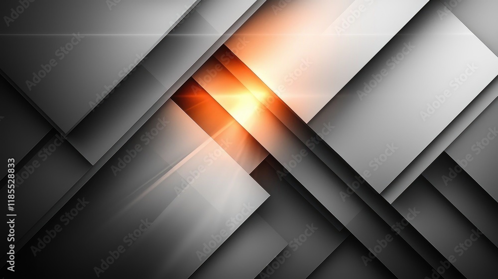 Aufkleber abstract geometric background with orange light and overlapping rectangles