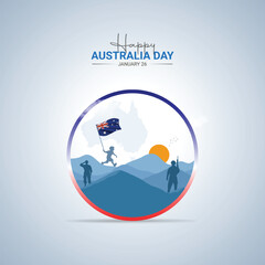 Happy Australia Day. Australia Day Poster, vector, 3d, illustration, 26 January