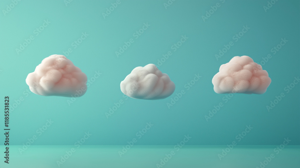 Aufkleber a whimsical 3d-rendered speech bubble shaped like a soft cloud with realistic shading and texture.