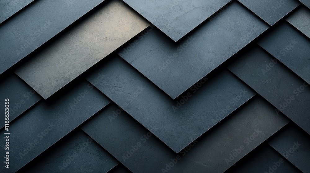 Aufkleber abstract geometric pattern of textured overlapping squares in dark gray and blue hues