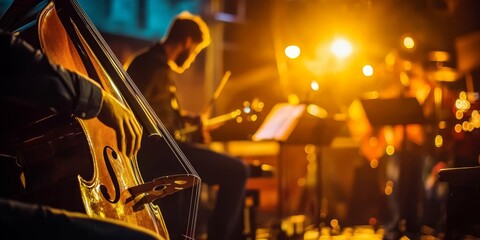 Captivating performance by a jazz ensemble in the spotlight.