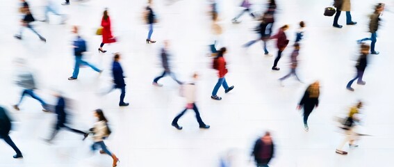 Top-Down View of People in Motion 