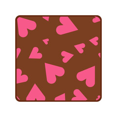 ハートがいっぱいのチョコレートイラスト、バレンタインチョコのアイコン