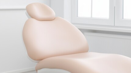 Cream-Colored Dental Chair Close-Up Composition, Soft Textures, Minimalist Design, Healthcare, Dentistry Dental chair, interior design