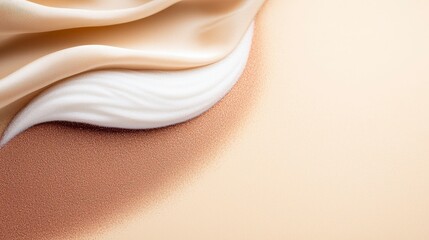 Beige Silk Fabric  Cream Foam  Brown Powder Abstract Background