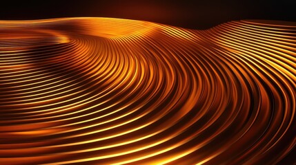 Abstract Golden Waves: A Luxurious and Dynamic Design