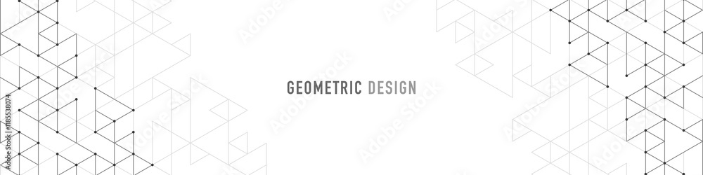 Aufkleber Graphic design element for web page or banner with a geometric pattern of triangle shapes.