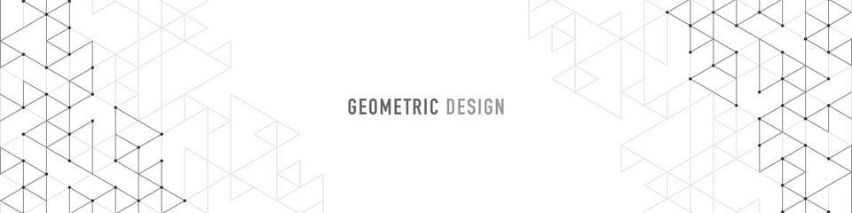 Graphic design element for web page or banner with a geometric pattern of triangle shapes.