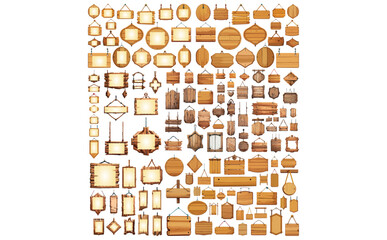 木製看板ベクターイラストセット	