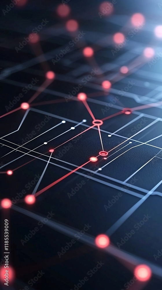 Poster a futuristic interface of cargo logistics software optimizing routes and resources