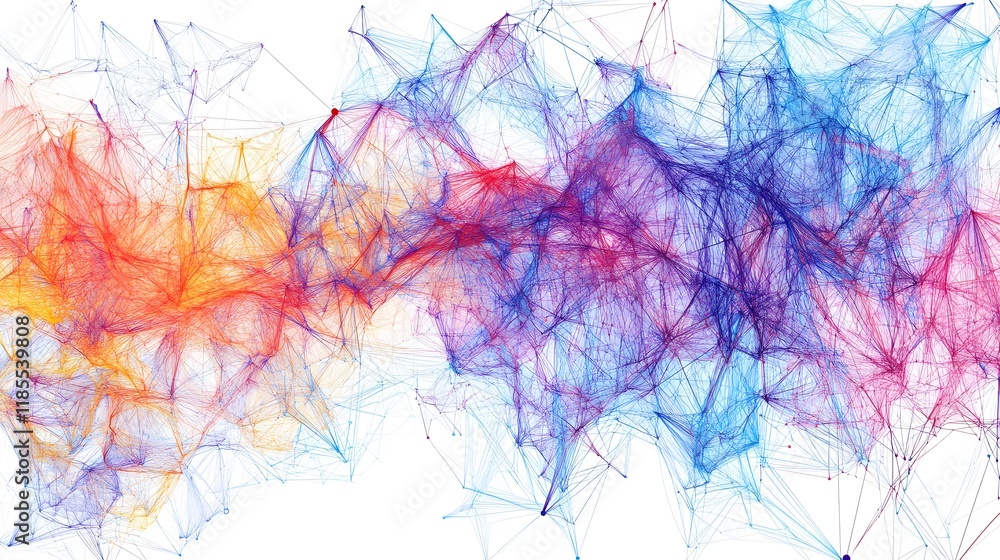 Poster abstract colorful network web structure design