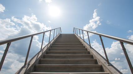 Fototapeta premium Stairway to Heaven. Career Growth. Achieving Goals