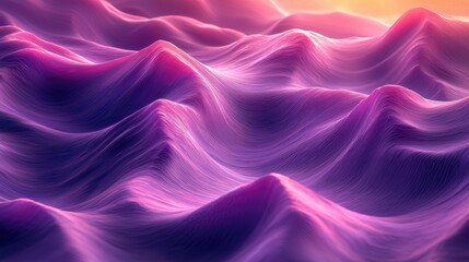 Obraz premium Abstract Pink and Purple Glittering Hills at Sunset