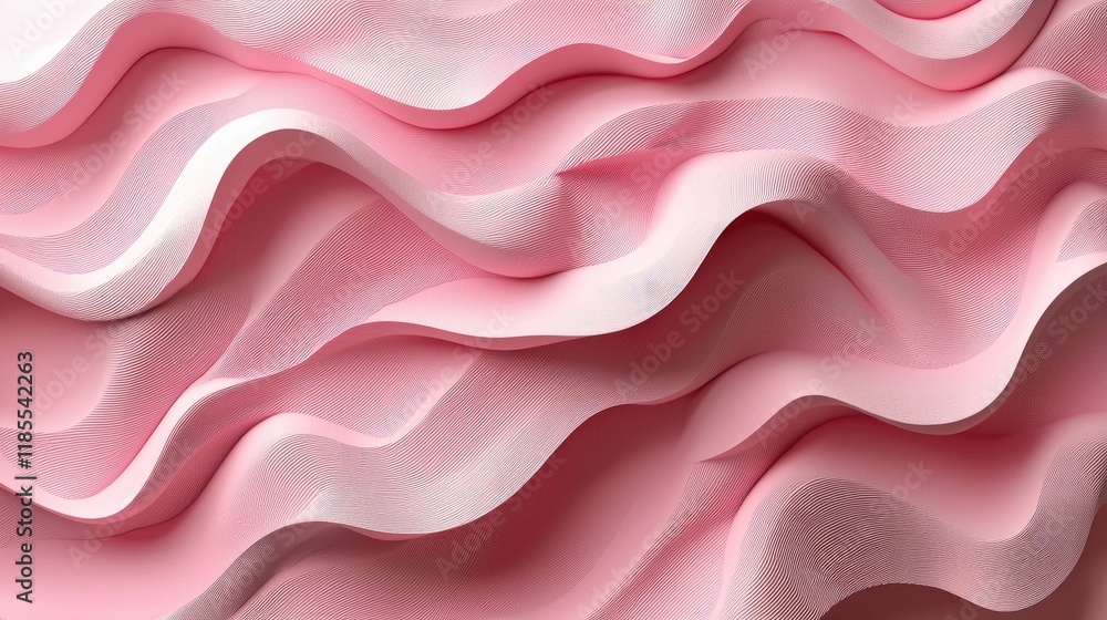 Poster abstract pink wave pattern: serene undulating texture