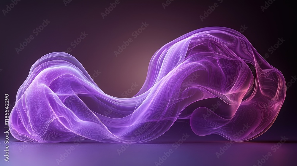 Fototapete abstract purple and pink particle flow: dynamic form with ethereal glow
