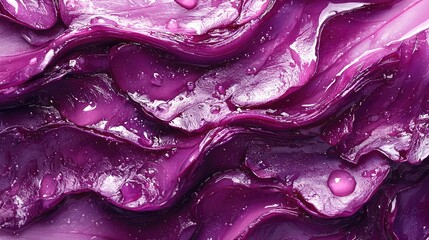 Obraz premium Abstract Purple and White Textured Swirls with Water Droplets