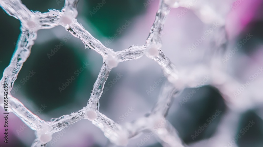 Poster abstract honeycomb structure close up macro photography of hexagonal cells