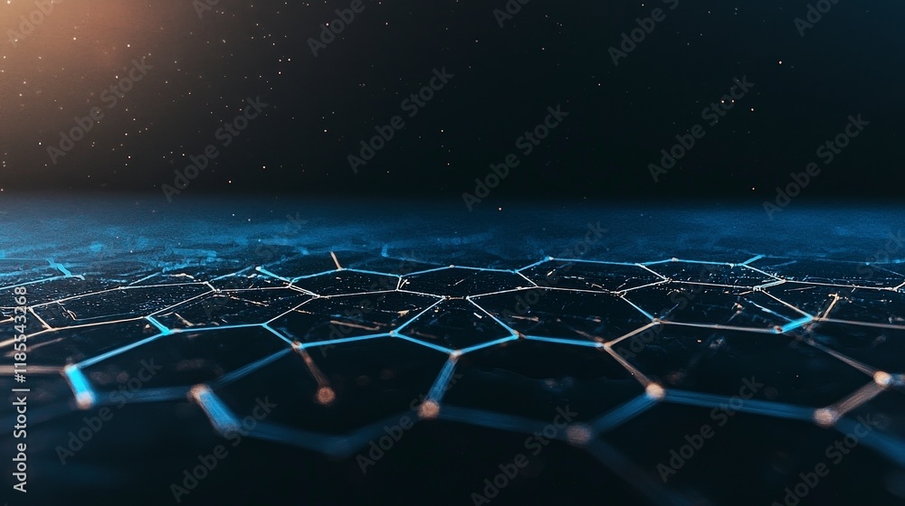 Poster abstract hexagonal network futuristic technology background
