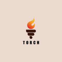 Flaming torch vector logo design