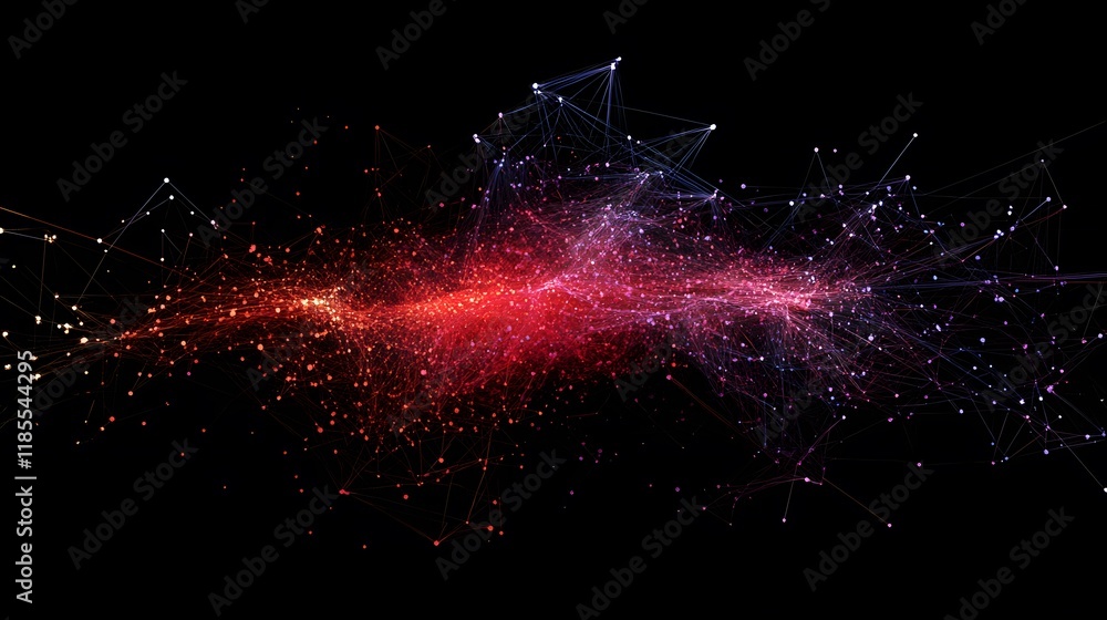 Poster abstract red blue network connection visualization