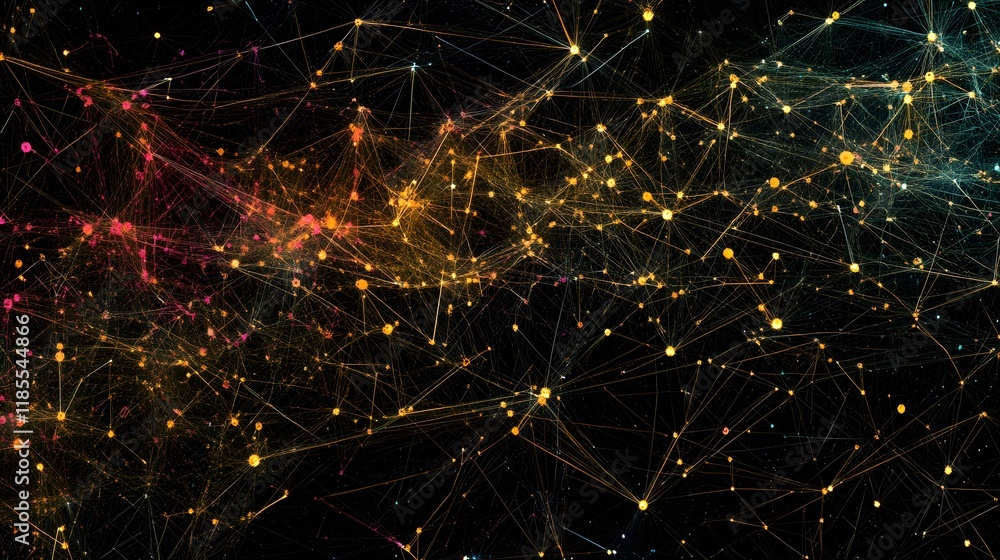 Poster abstract network of interconnected nodes and lines