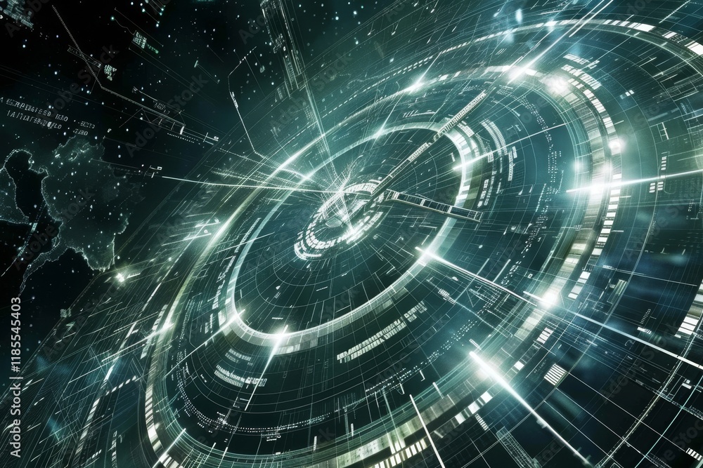 Poster abstract technological background with interconnected metal gears symbolizing dynamic industry