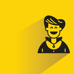 man avatar on yellow background