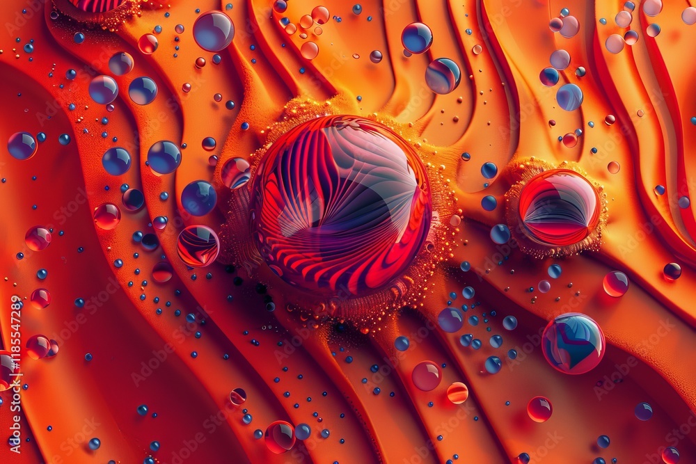Poster futuristic 3d abstract circuit board background showcasing complex technology with vibrant colors
