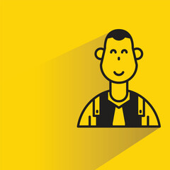 man avatar on yellow background