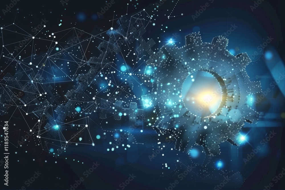 Poster abstract technological background featuring dynamic digital elements and futuristic graphic design