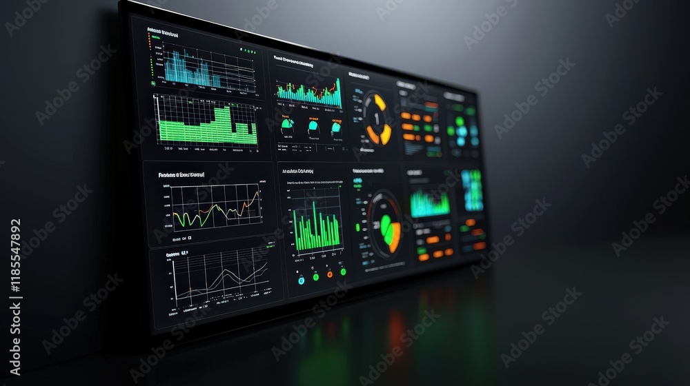 Poster illustration of user-friendly data dashboard with financial insights
