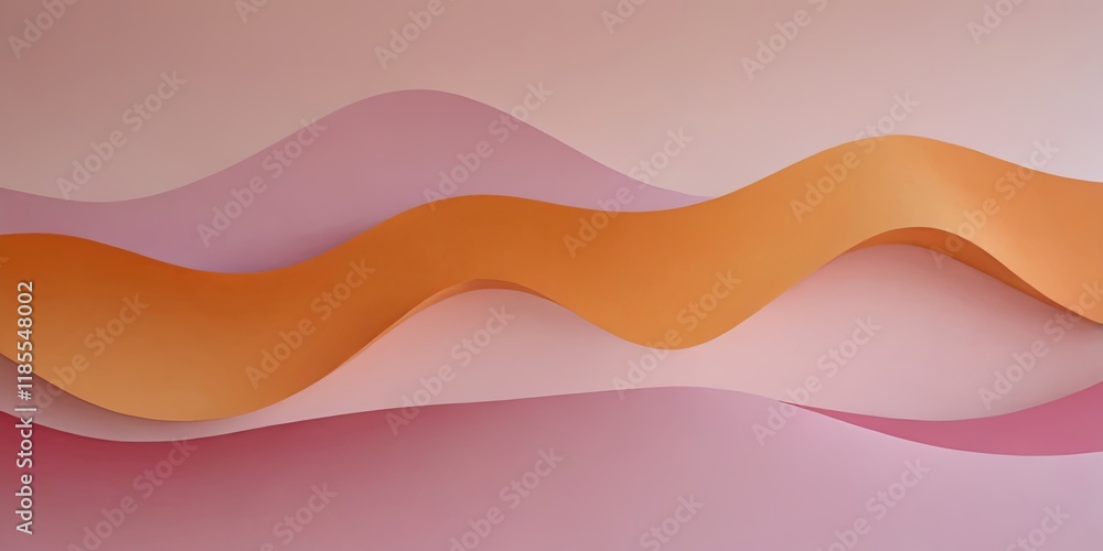 Poster a pink and orange wave with a pink background