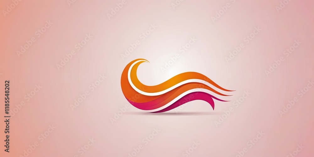 Poster a colorful wave with a pink and orange crest