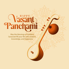 Happy Vasant Panchami social media poster