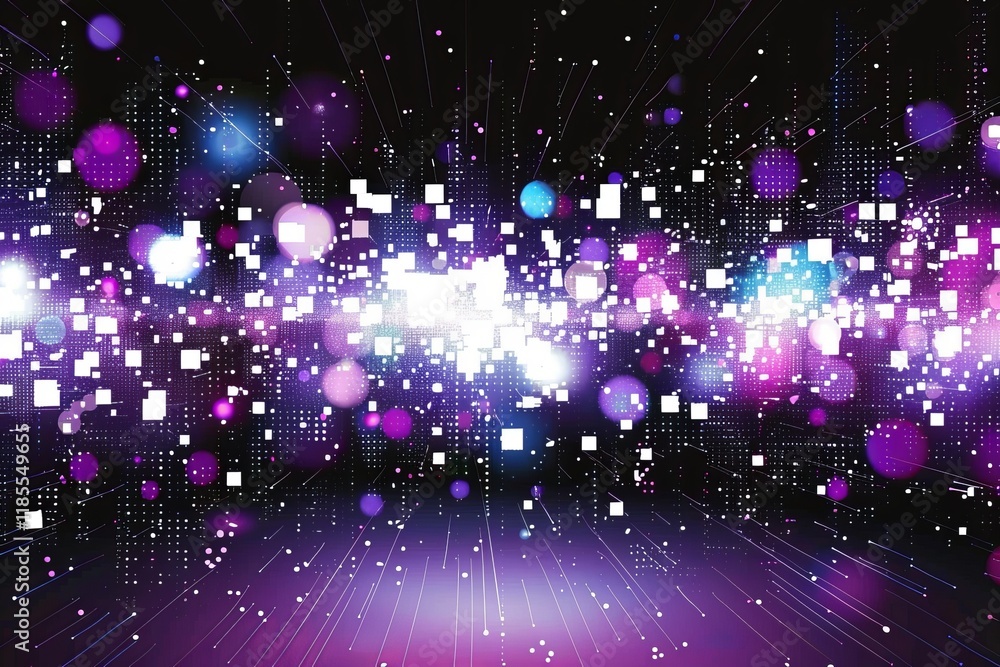 Poster dynamic abstract technology background with vibrant colors and futuristic graphic design elements