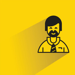businessman avatar on yellow background
