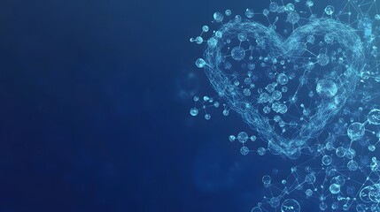 Abstract Network Heart Blue Digital Art