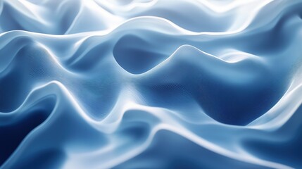 Obraz premium Flowing Abstract Blue Fabric Texture with Soft Highlights