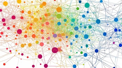 Vibrant Network of Colorful Lines Connecting Creative Minds Together