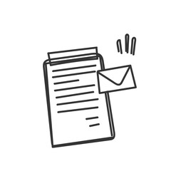 doodle clipboard data and mail illustration