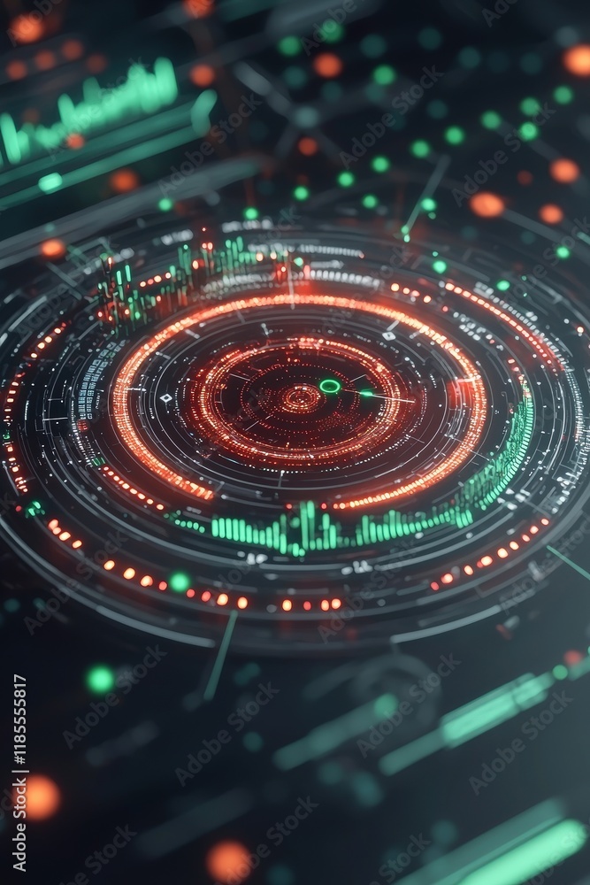 Poster real-time graphs tracking growth metrics on a sleek digital interface