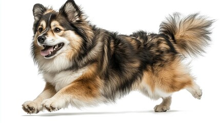 Fototapeta premium Adorable Fluffy Dog Running - Happy Canine Pet Photography