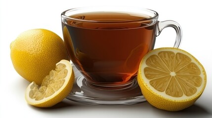 Aromatic Tea with Fresh Lemon Slices