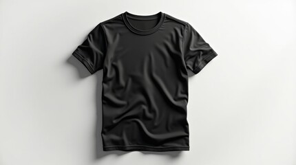 Mockup Black T-Shirt Mockup on a Clear Background for Fashion and Branding Purposes