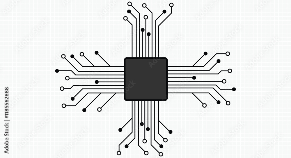 Poster cpu, technology, microprocessor, microchip, circuit board, computer chip, cpu, icon, semiconductor. 