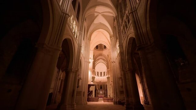 A peaceful view of Saint-Nicolas Church, Blois, France, with soaring Gothic arches