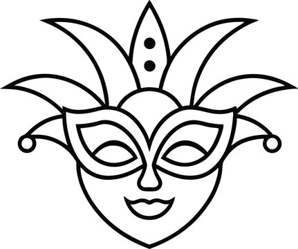 recommend clip art: Carnival mask line art vector, Feather mask icon, mardi gras elements vector 